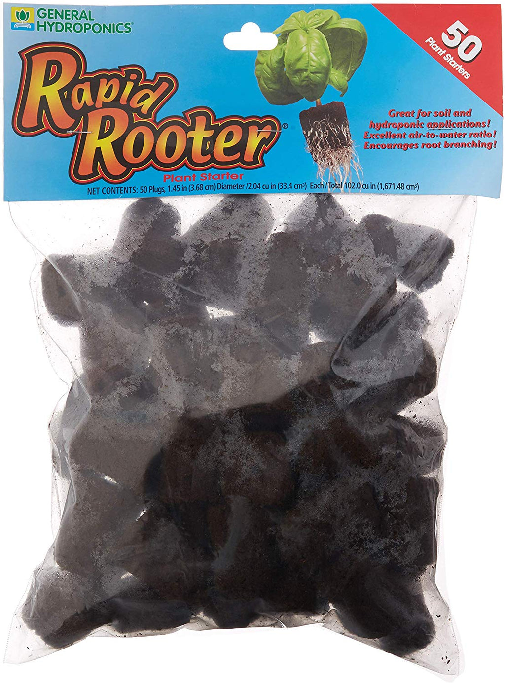 hydroponic plant plugs General Hydroponics Rapid Rooter 50 Pack Replacement Plugs