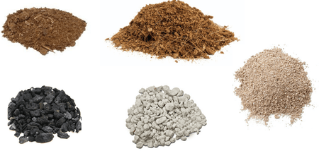 coco coir, perlite, vermiculite, char coir