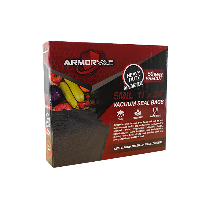 ArmorVac 11”x24” 5mil Precut Vacuum Seal Bags All Black - Discount Indoor Gardening