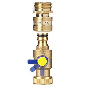 Solid Brass Ball Valve Fitting With Integrated Male Connector and Female Quick Connect - Discount Indoor Gardening