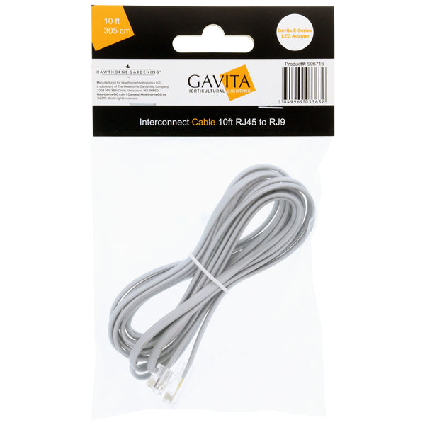 Gavita E-Series LED Adapter Interconnect Cable RJ45-RJ9 - Discount Indoor Gardening